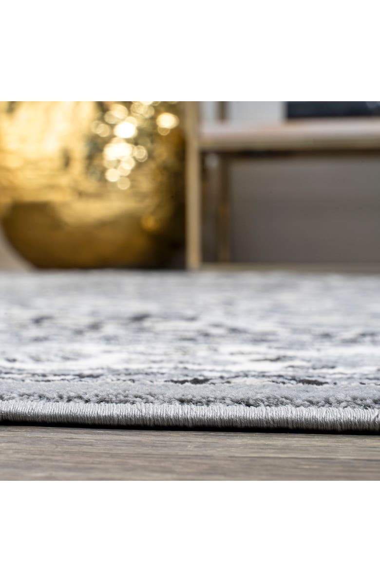JONATHAN Y Palmette Modern Persian Floral Area Rug, Alternate, color, Gray/Cream