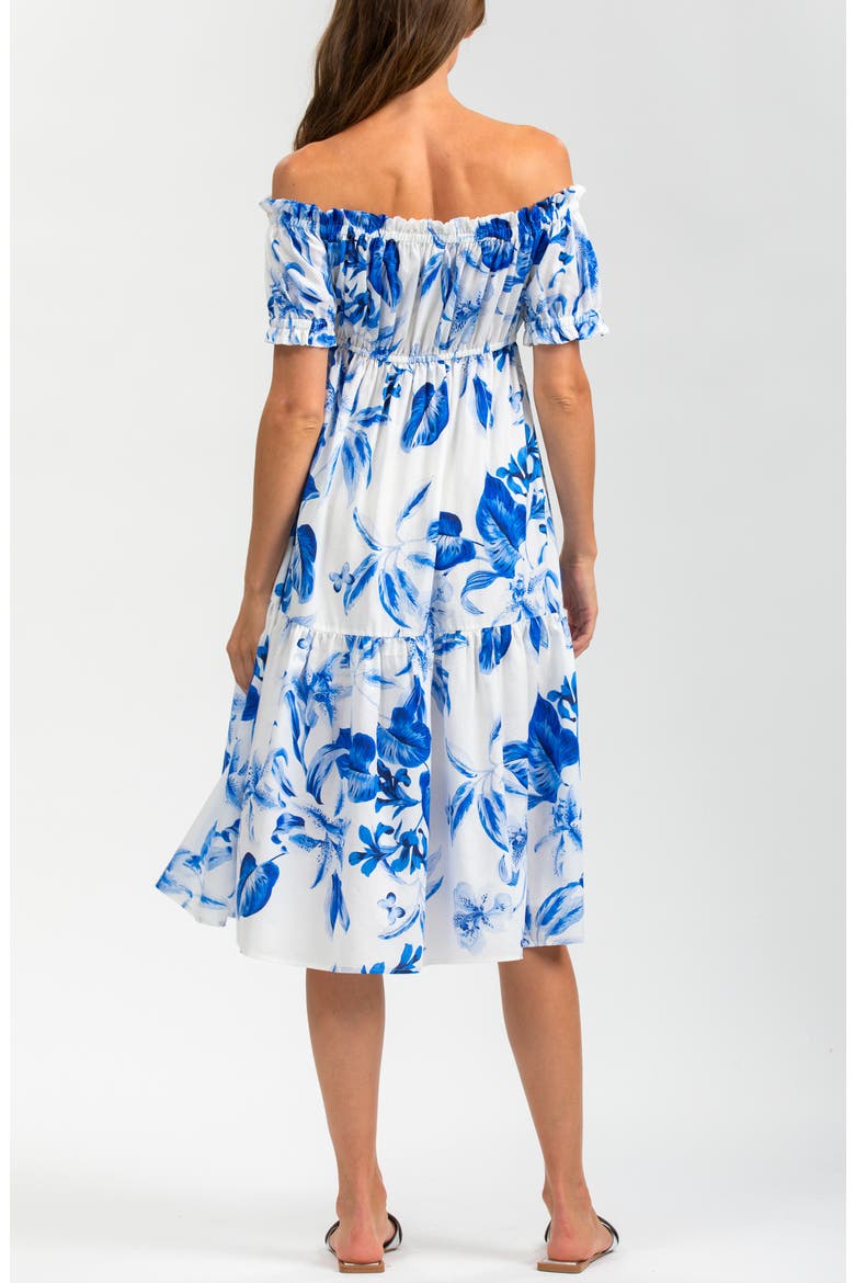 Ruched Strapless Maternity Midi Dress, Alternate, color, BRIGHT BLUE