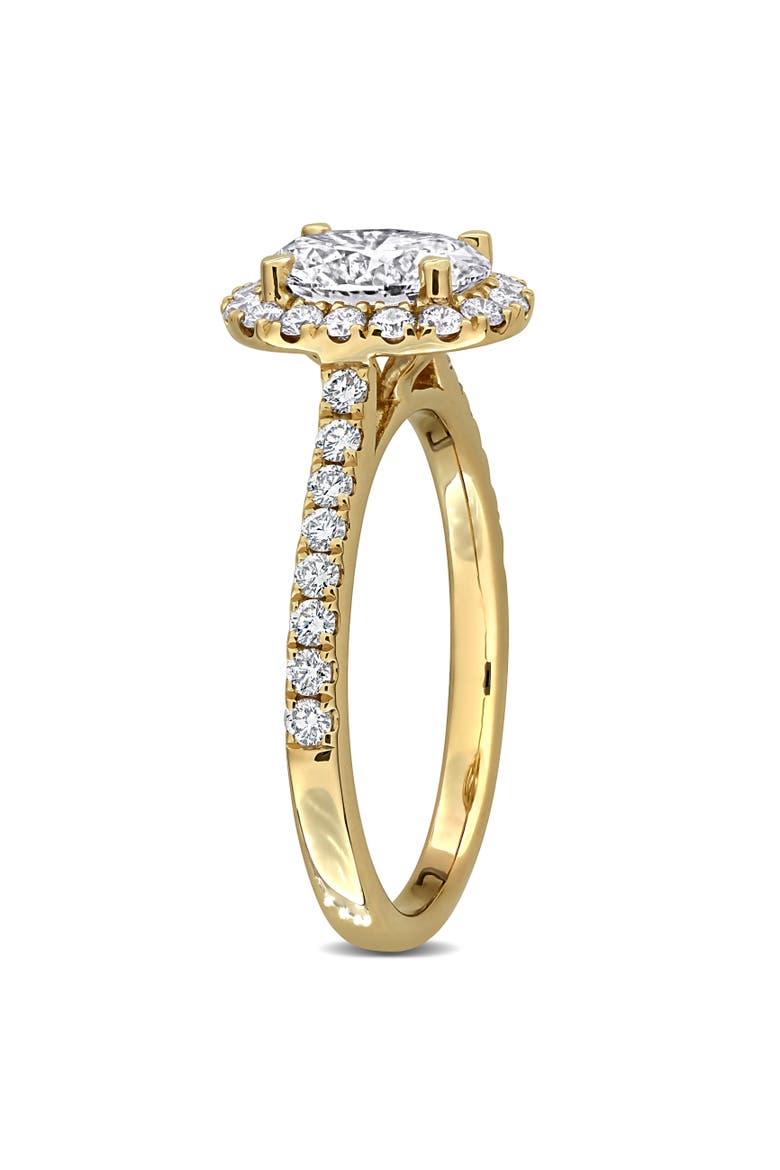 Lab Grown Diamond Oval Halo Engagement Ring 14k, Alternate, color, Yellow Gold