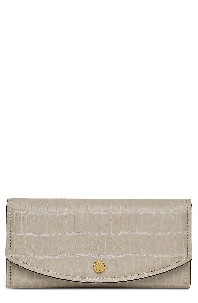 Radley River Road Croc Embossed Leather Wallet, Main, color, Pumice