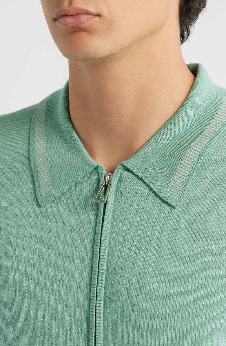 PS Paul Smith Merino Wool Zip Sweater, Alternate, color, Green