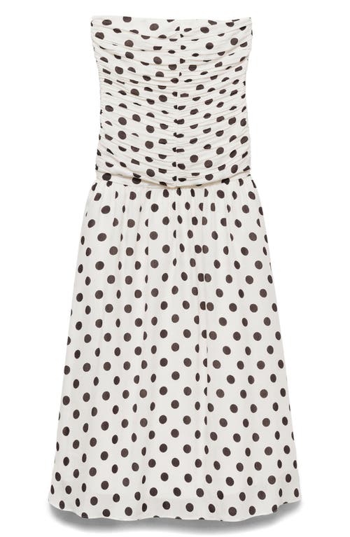MANGO MANGO POLKA DOT RUCHED MAXI SUNDRESS