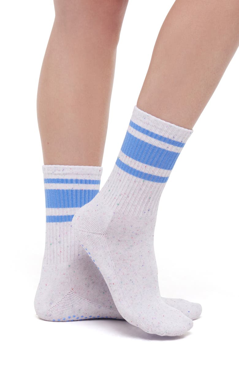 BALANCE COLLECTION Nadine Sweatshirt, Shorts & Socks Set, Alternate, color, Serenity/Black/White