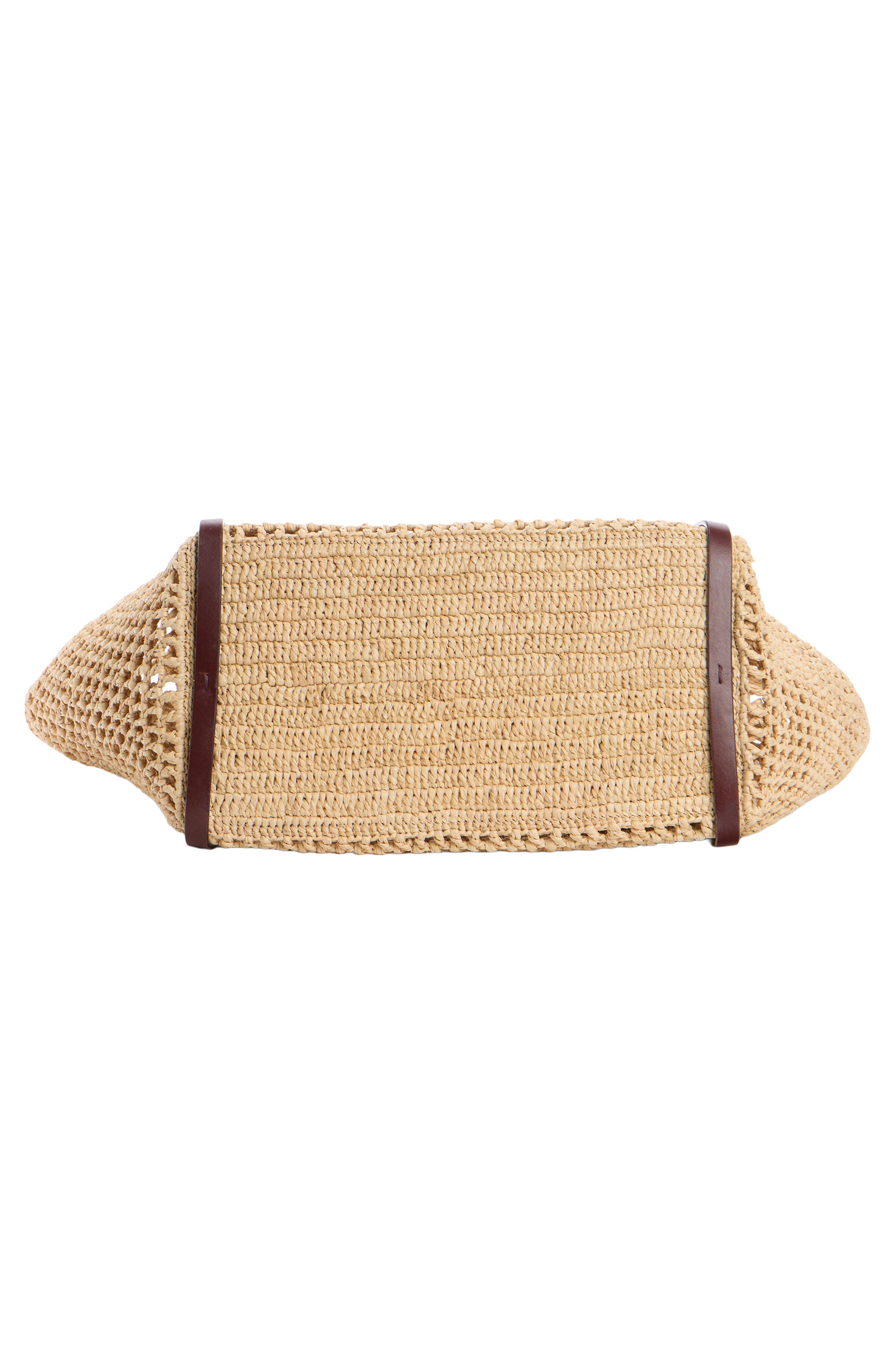 Chloé Summer Banana Raffia Tote, Alternate, color, Hot Sand