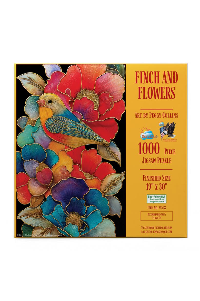 Finch and Flowers 1000 piece Jigsaw Puzzle for Adults, Alternate, color, Multicolor
