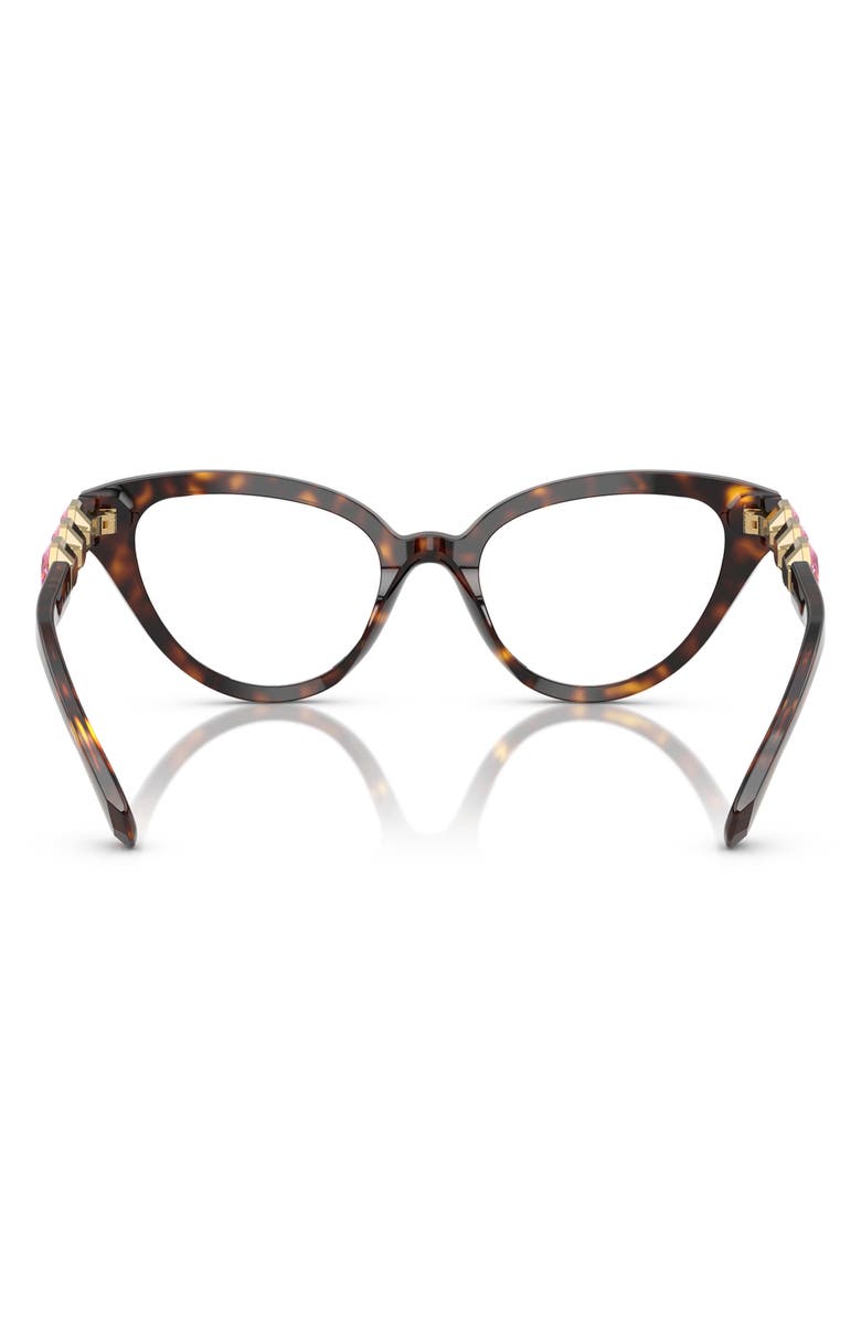 Swarovski 53mm Cat Eye Optical Glasses, Alternate, color, Havana