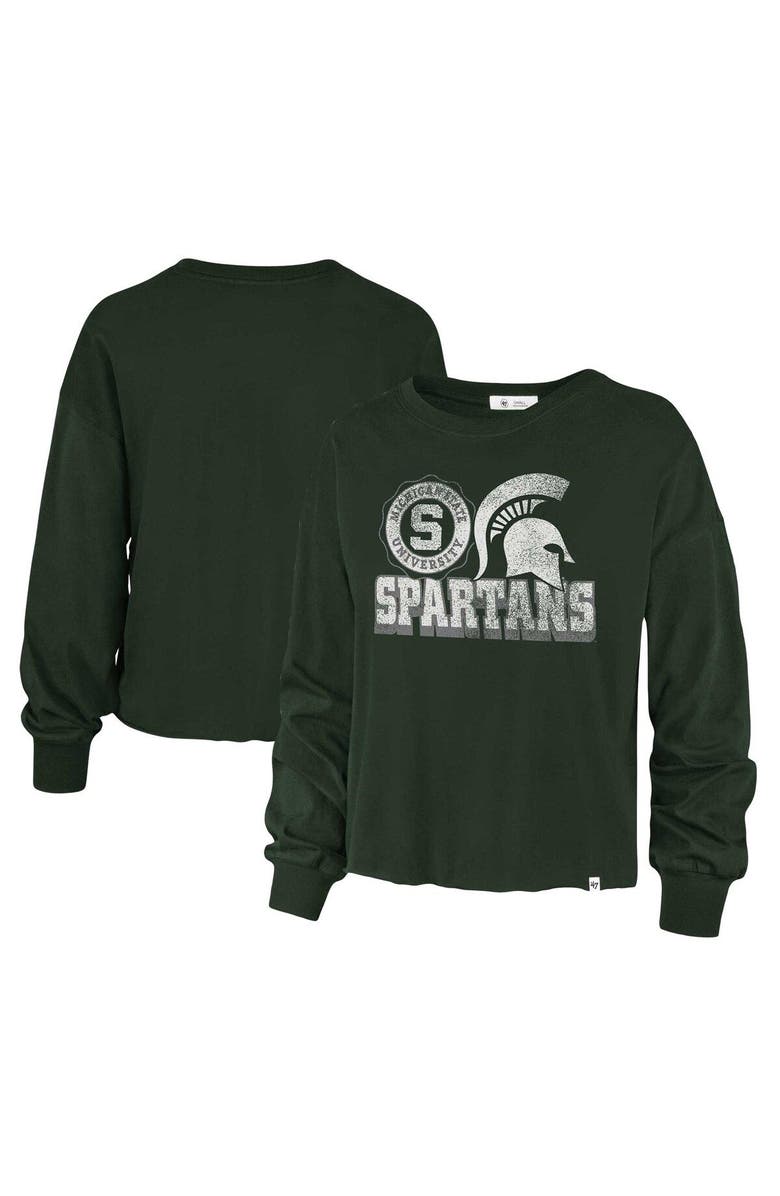'47 Women's '47 Green Michigan State Spartans Bottom Line Parkway Long Sleeve High Waist T-Shirt, Main, color, Green