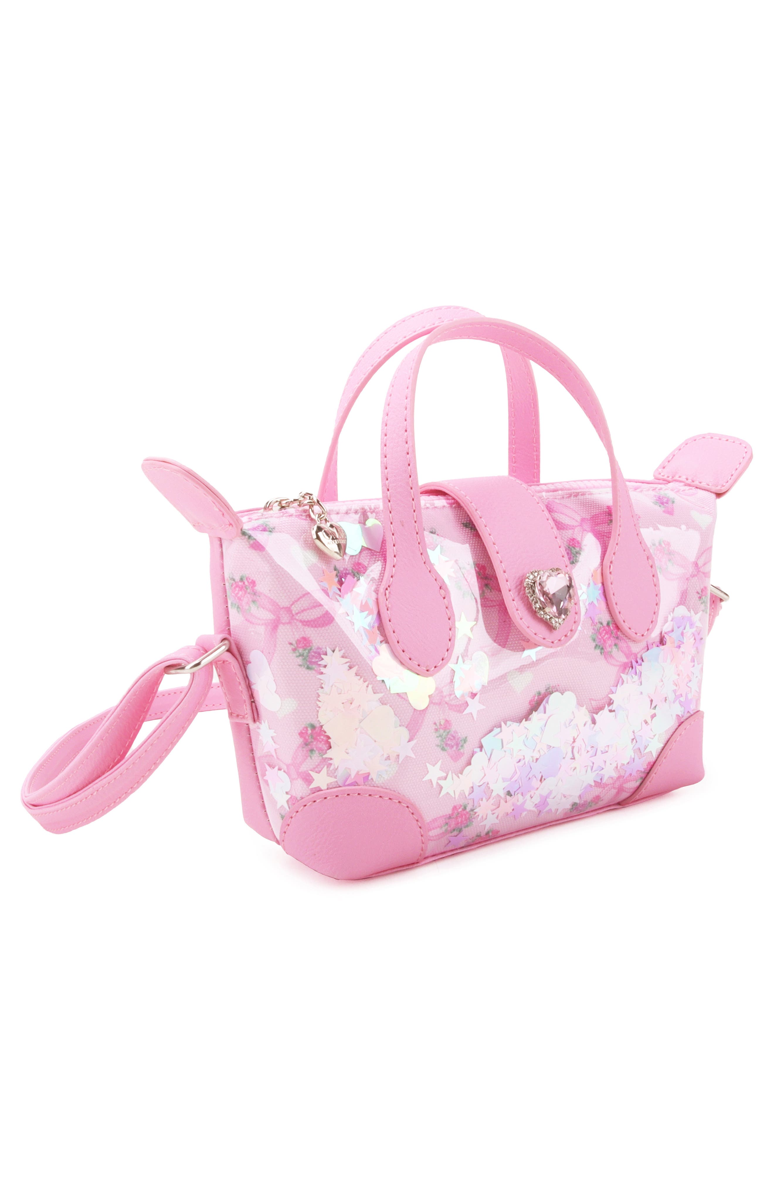 OMG Accessories Kids
 Bow Confetti Mini Satchel, Alternate, color, Peony