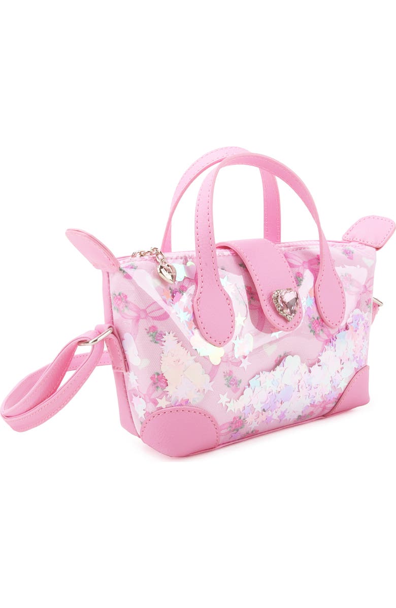 OMG Accessories Kids' Bow Confetti Mini Satchel, Alternate, color, Peony