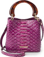 Brahmin Mod Mini Amelia Croc Embossed Leather Bucket Bag
