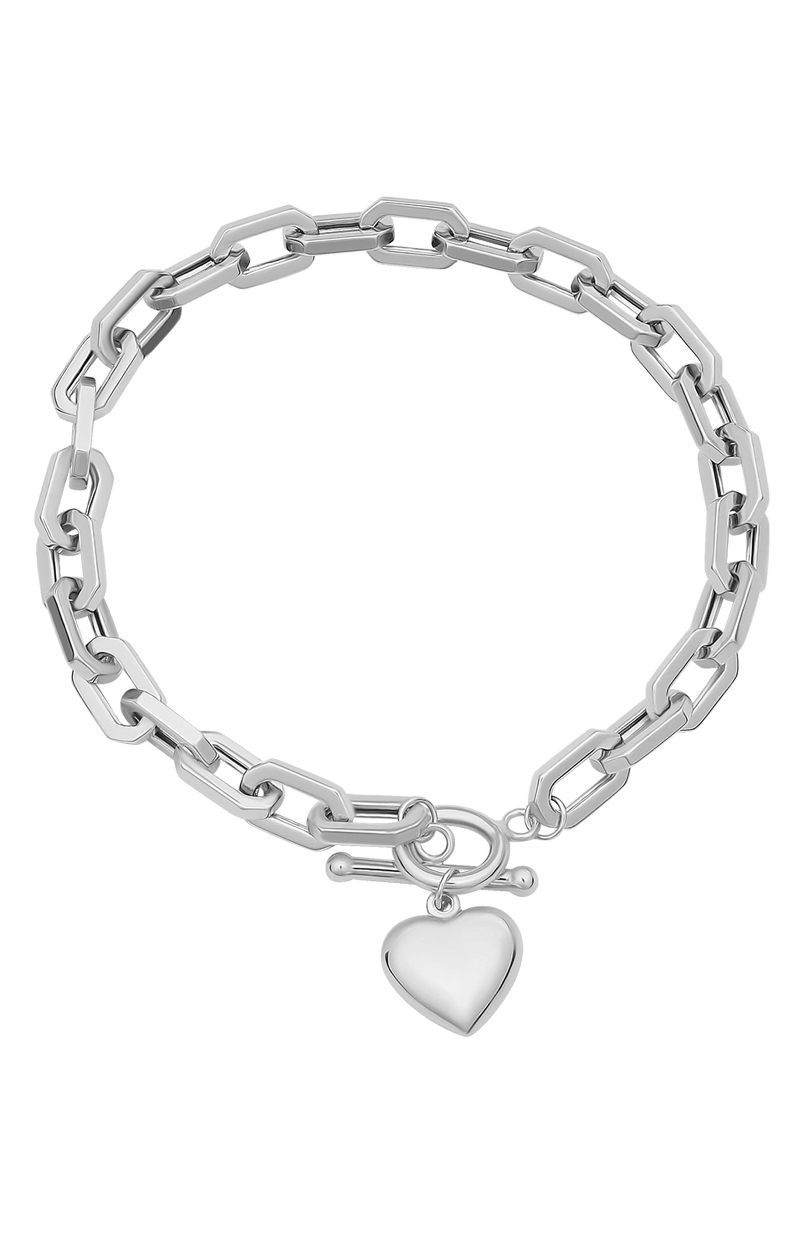 CANDELA JEWELRY Heart Charm Toggle Bracelet