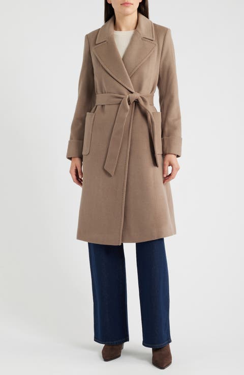 Wool Blend Wrap Coat