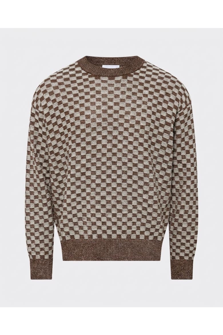 Knit Basketweave Sweater, Main, color, Brown