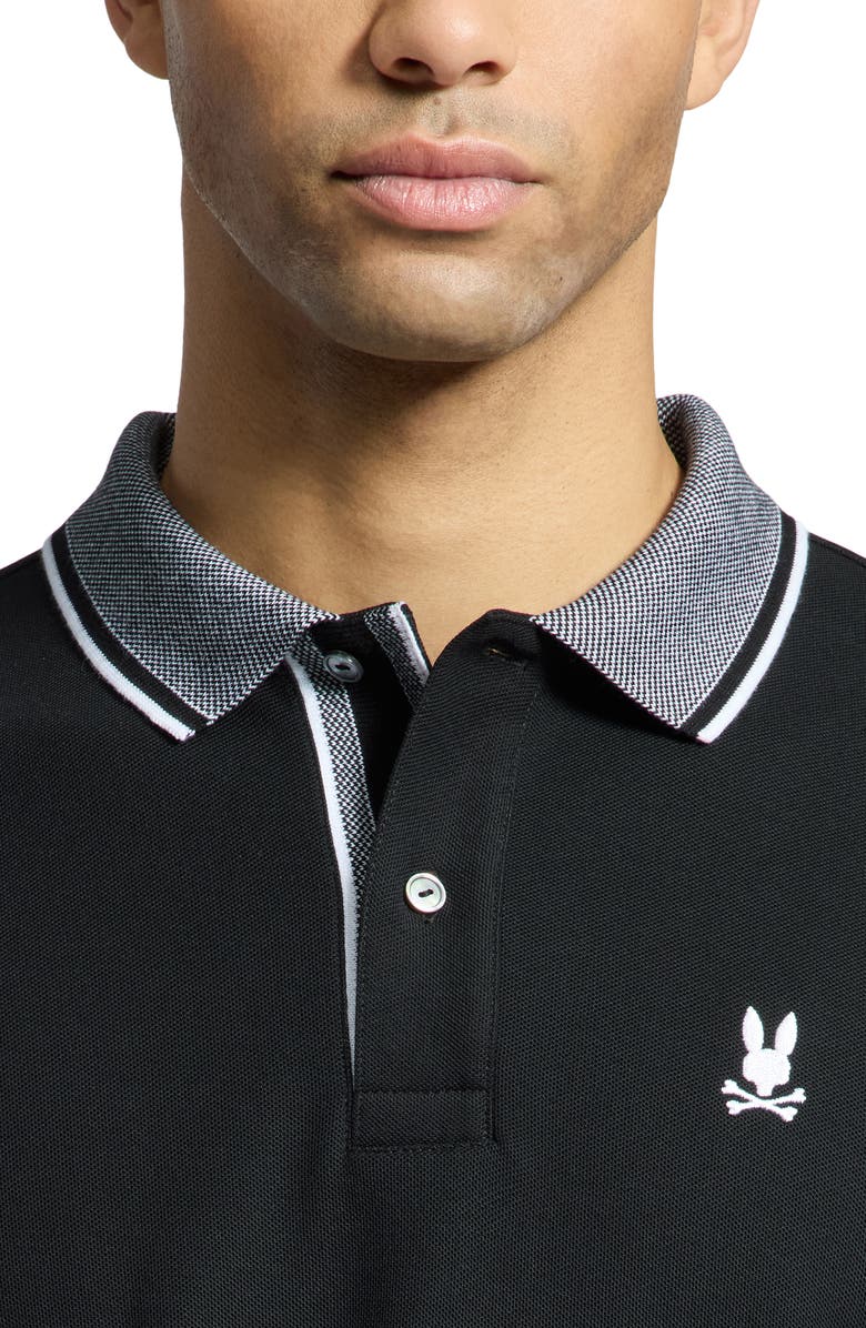Psycho Bunny Evandale Tipped Piqué Polo, Alternate, color, 
