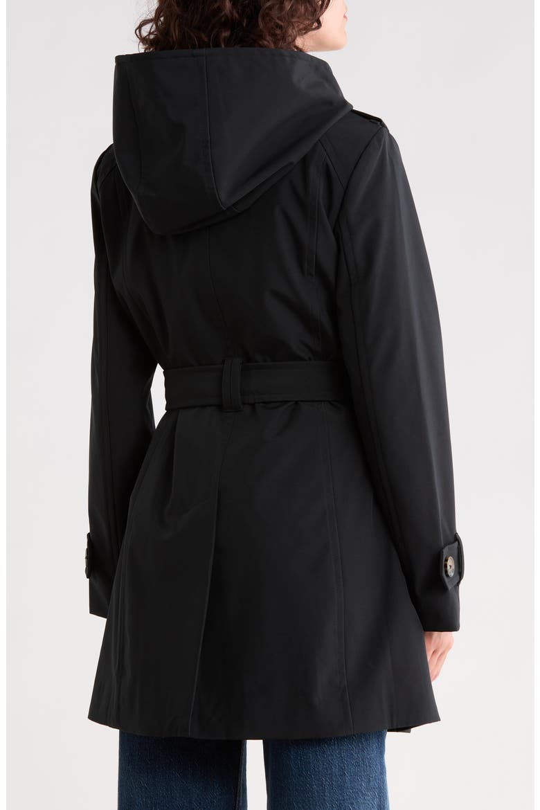 Hooded Trench Coat, Alternate, color, BLACK