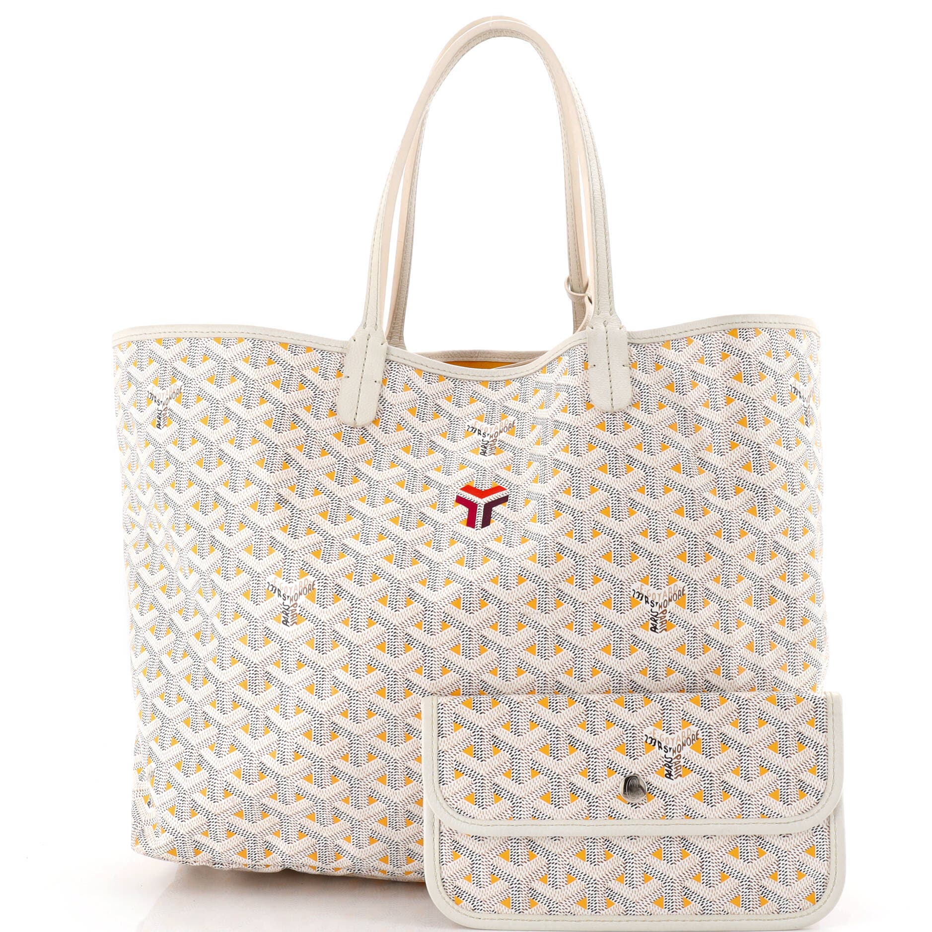 Pre-Owned Goyard Saint Louis Tote Claire Voie Coated Canvas PM, Alternate, color, White