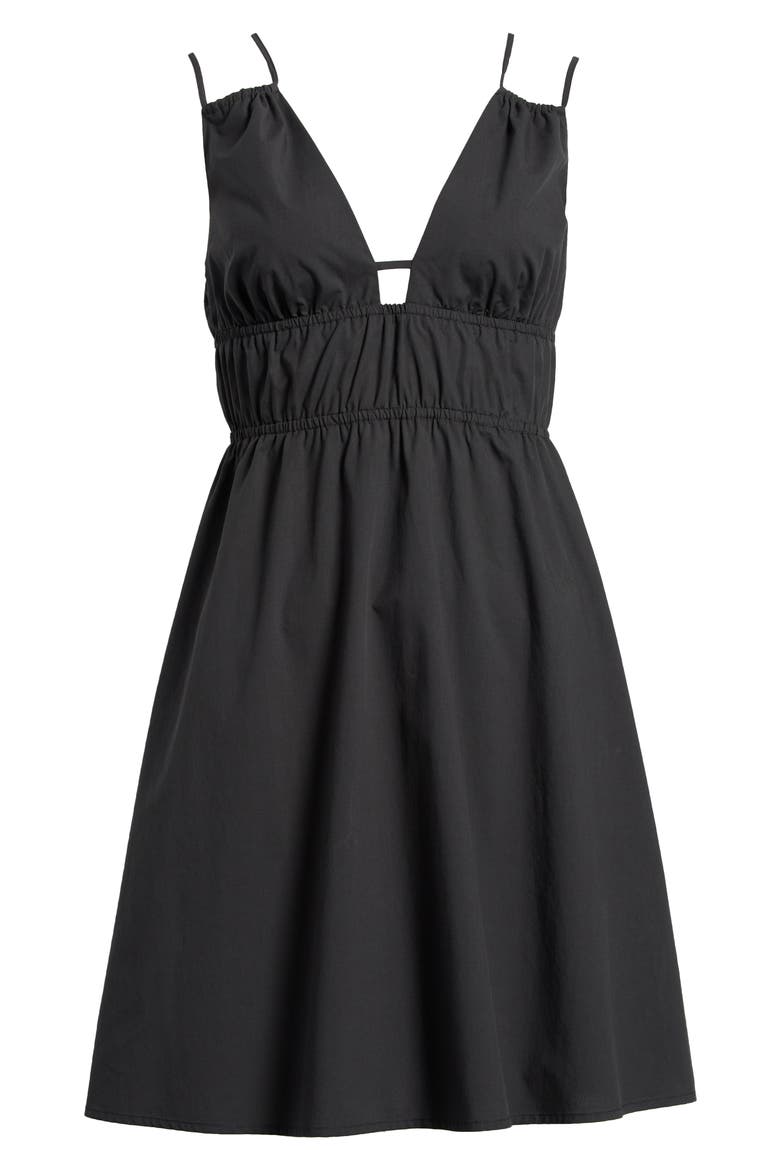 Zendaya Plunge Neck Cotton Blend Mindress, Alternate, color, BLACK