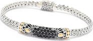 SAMUEL B. Sterling Silver & 18K Gold Pave Black Spinel Tulang Naga Bracelet