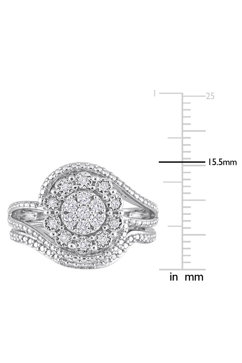 1/4 CTW Diamond Vintage Bridal Ring Set, Alternate, color, Sterling Silver