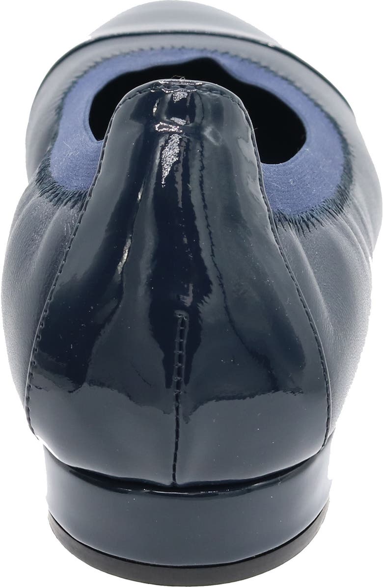 David Tate Nicole Cap Toe Flat, Alternate, color, Navy / Bone Pat