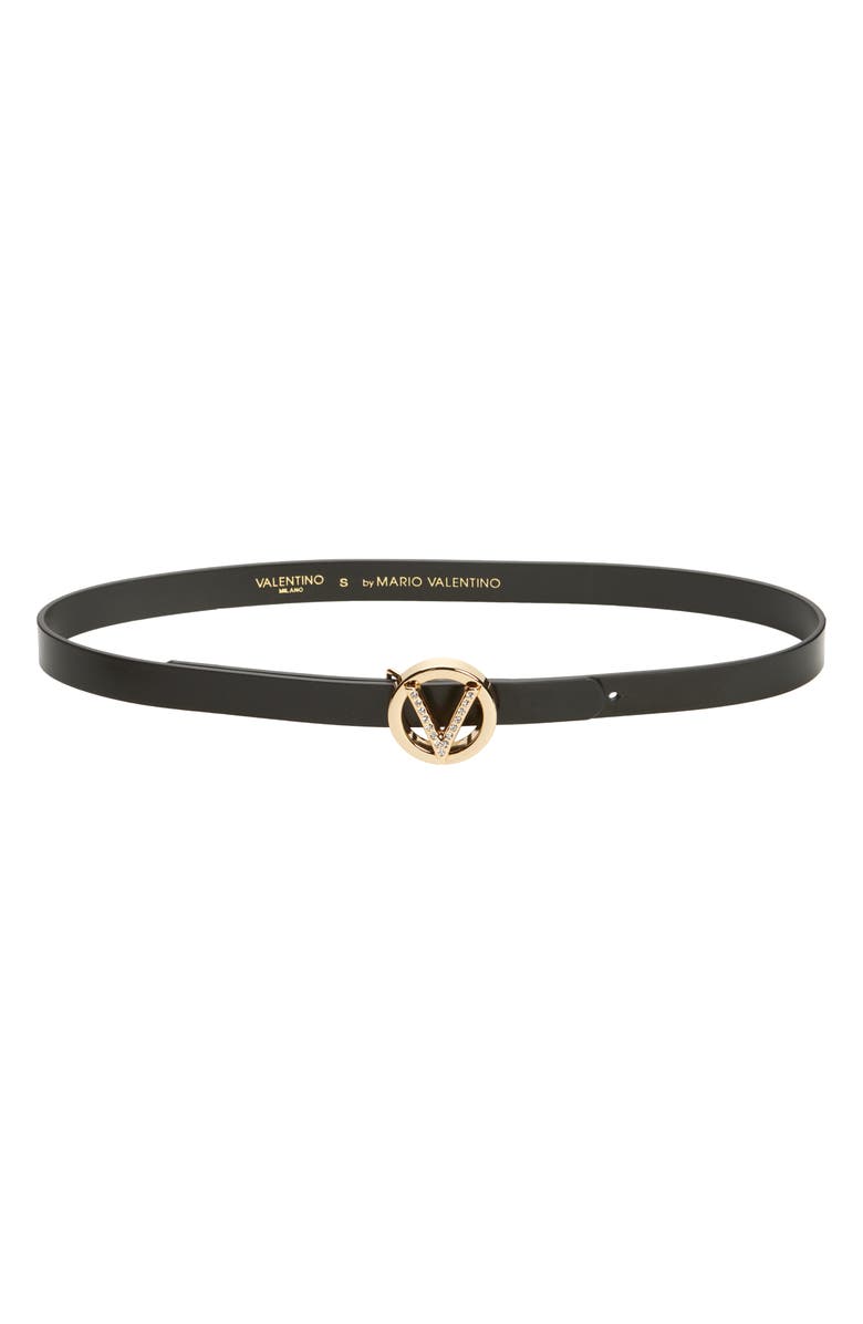 VALENTINO BY MARIO VALENTINO Baby Logo Buckle Leather Belt, Main, color,