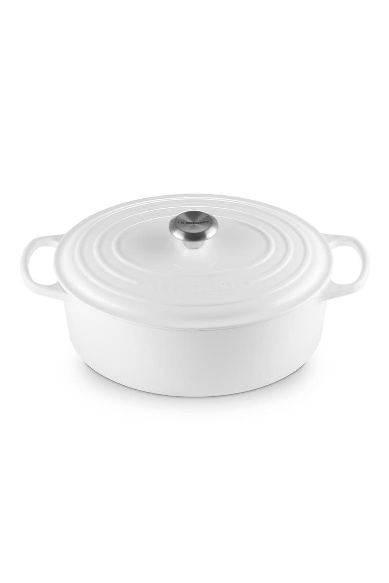 Signature 9-Piece Enameled Cast Iron Cookware Set, Alternate, color, WHITE