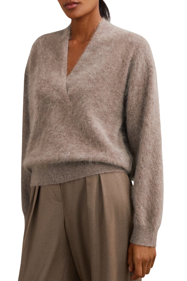 Milo V-Neck Cashmere Sweater, Main, color, OATMEAL NEUTRAL