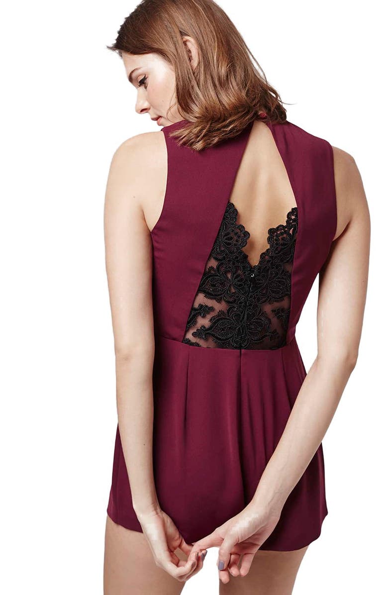 Topshop Sleeveless Romper, Alternate, color,