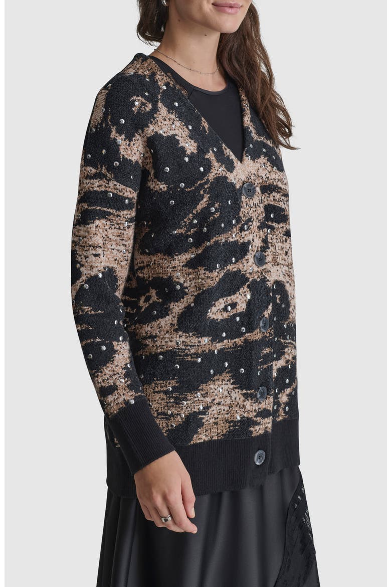 Oversize Studded Sweater, Alternate, color, BLACK/ TRUFFLE