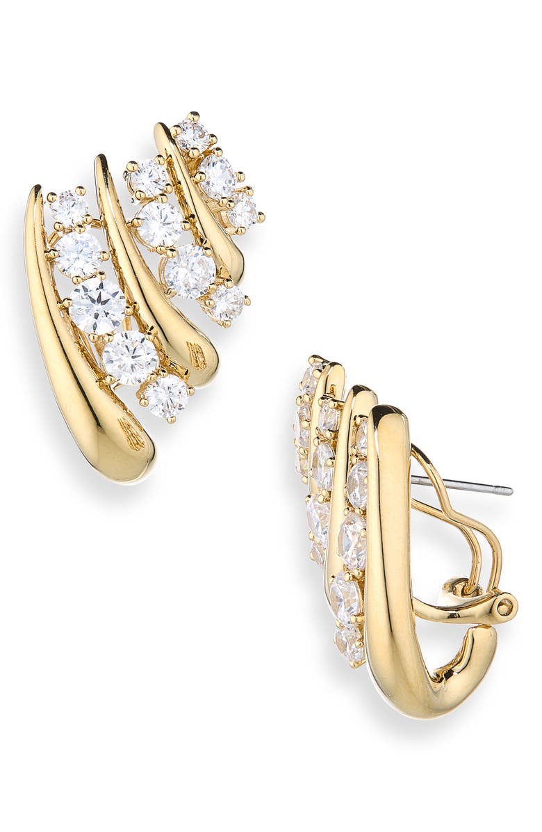 Nadri Phenom Multi J-Hoop Earrings, Main, color, Gold