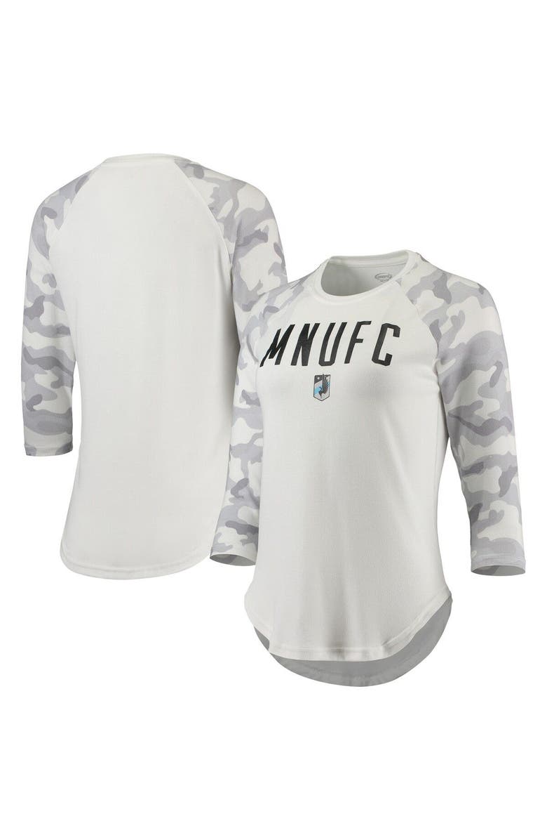 CONCEPTS SPORT Women's Concepts Sport Cream/Gray Minnesota United FC Composite 3/4-Sleeve Raglan Top, Main, color, 