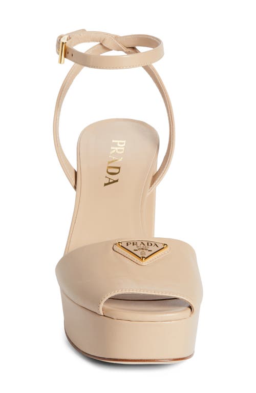 Prada Logo Platform Sandal