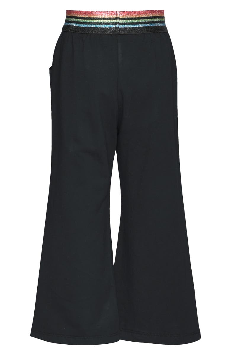 Truly Me Kids' Glitter Accent Flare Leg Pants, Alternate, color, Black