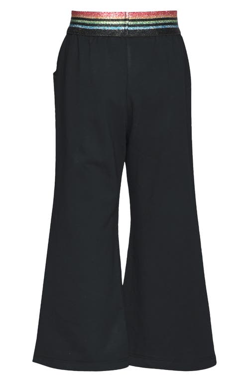 Truly Me Kids' Glitter Accent Flare Leg Pants In Black