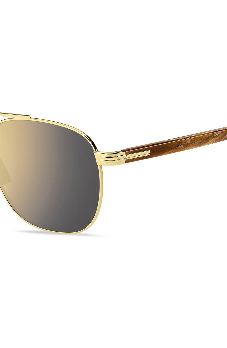 BOSS 56mm Rectangular Sunglasses, Alternate, color, Gold Brown/ Grey Bronze