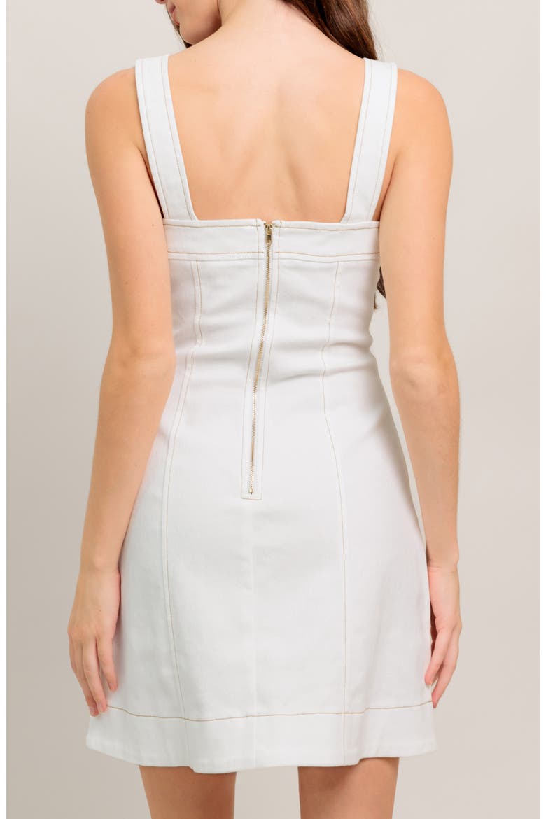 Sleeveless Denim Minidress, Alternate, color, WHITE
