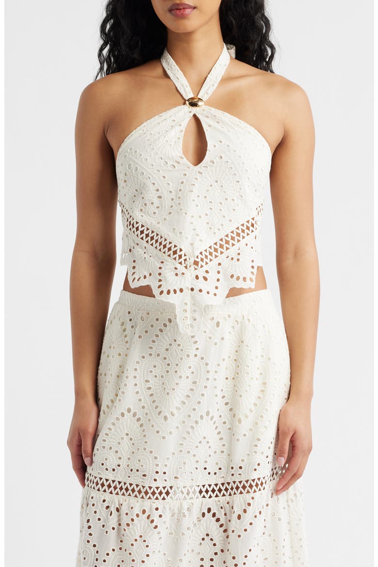 Cotton Eyelet Top, Main, color, EGRET