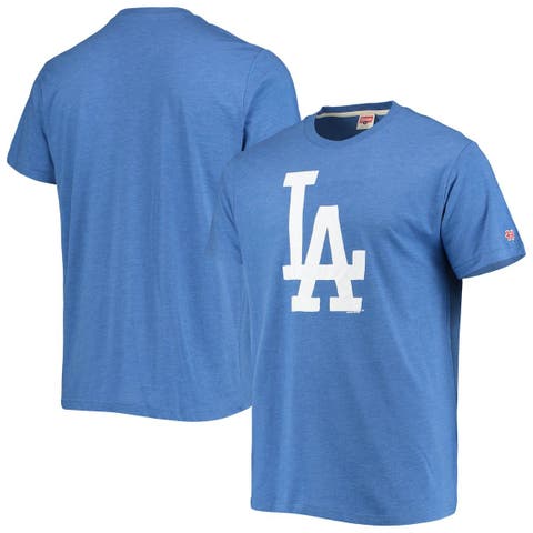 Men's Homage Royal Los Angeles Dodgers Hand-Drawn Logo Tri-Blend T-Shirt