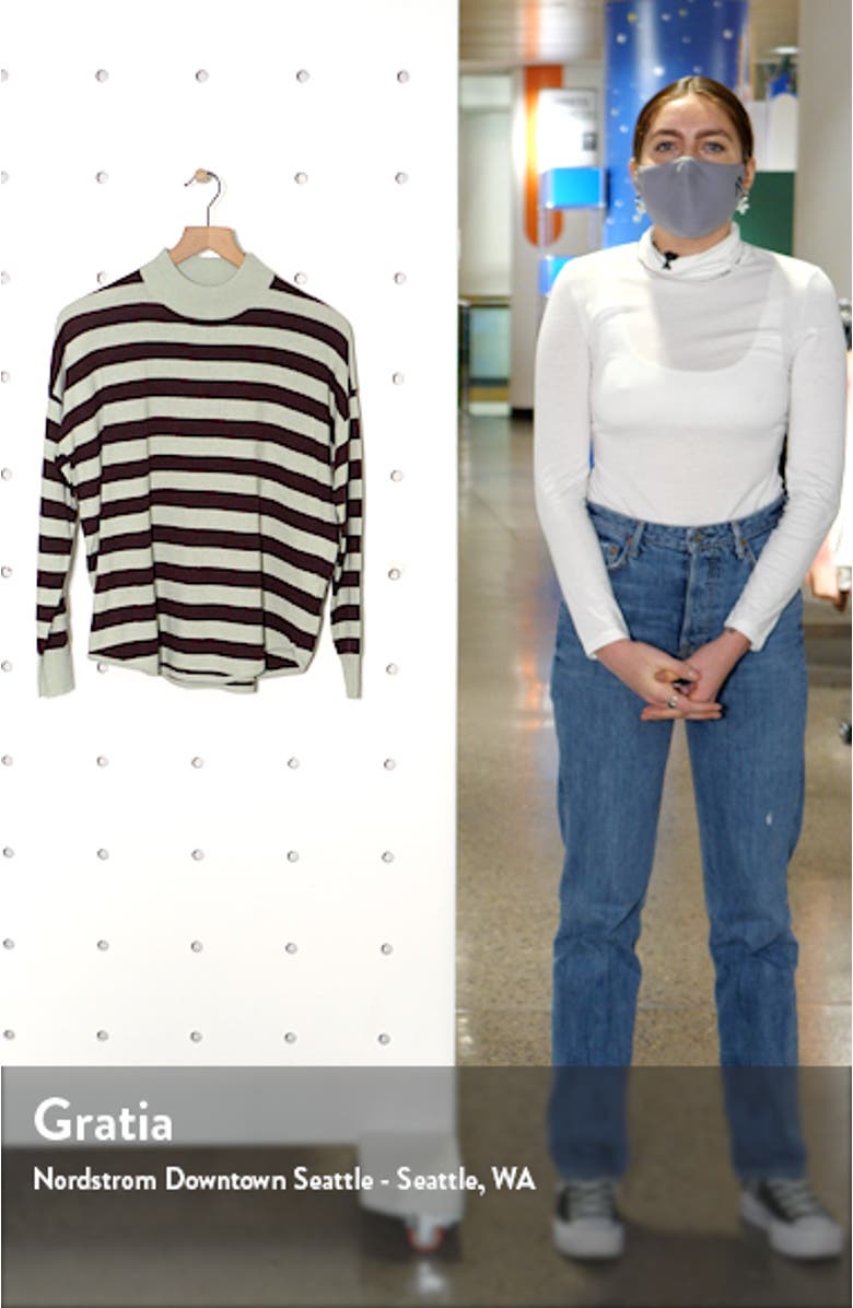 Ashbury Kelsey Stripe Mock Neck Sweater, sales video thumbnail