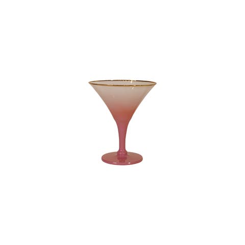 8-Ounce Cocktail Glass with Gold Color Rim, Pink