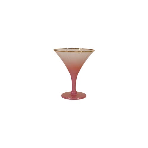 Storied Home 8-ounce Cocktail Glass With Gold Color Rim, Pink In Pink