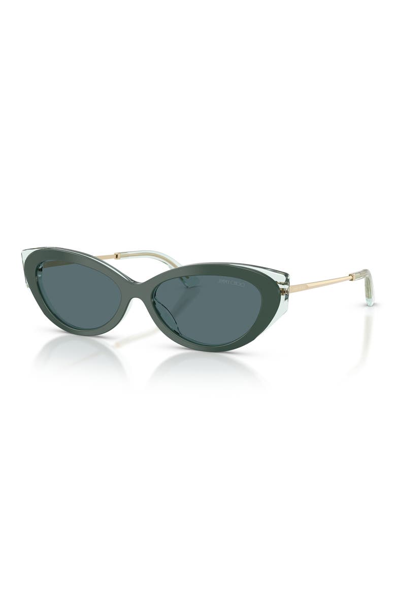 54mm Cat Eye Sunglasses, Alternate, color, DARK GREEN / DARK GREY