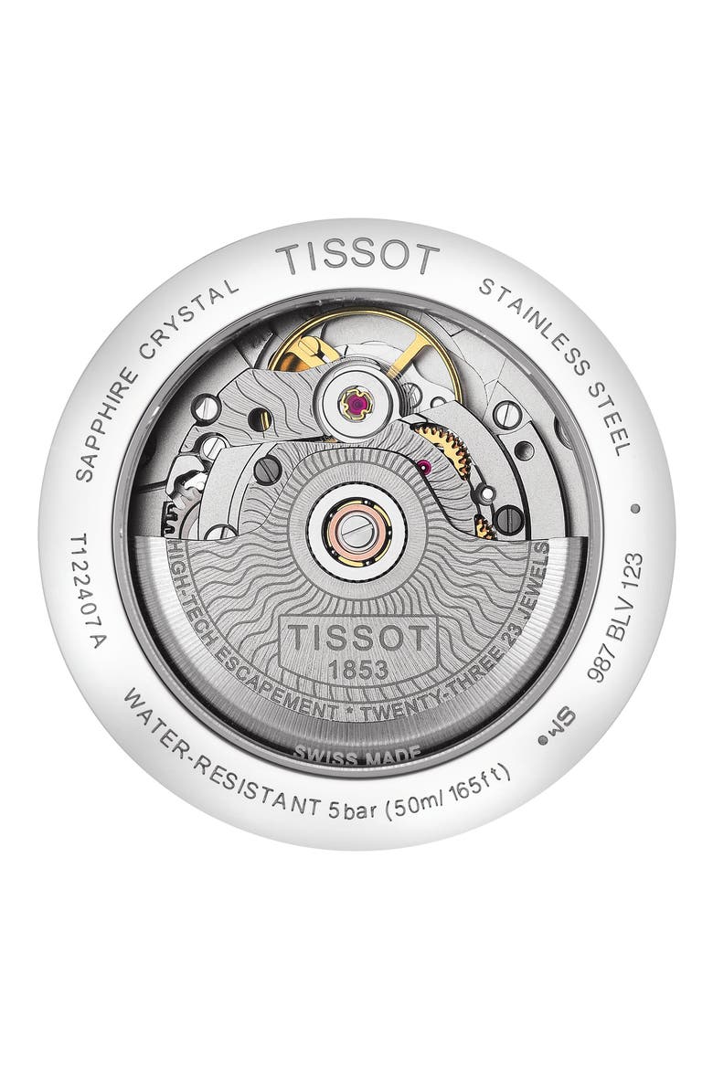 T-Classic Carson Powermatic Bracelet Watch, 40mm, Alternate, color, SILVER/ BLACK/ SILVER