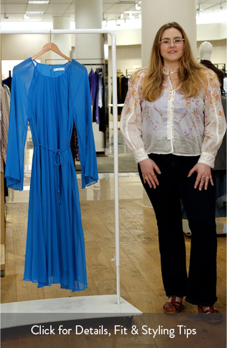 Long Sleeve Pleat Midi Dress, sales video thumbnail