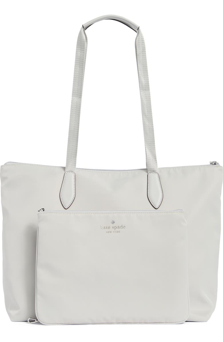 Kate Spade New York packable tote with zip pouch, Alternate, color, Platinum Grey