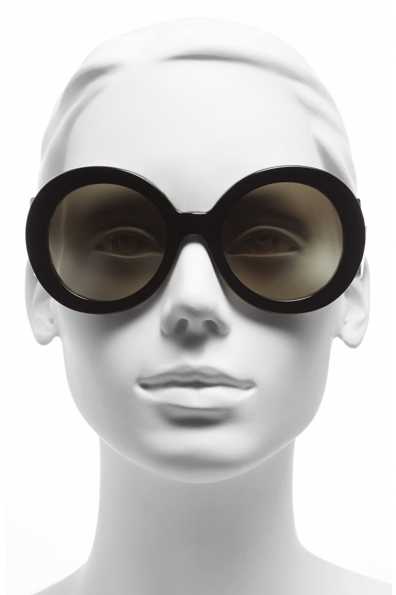 'Baroque' 55mm Round Sunglasses, Alternate, color, WHITE