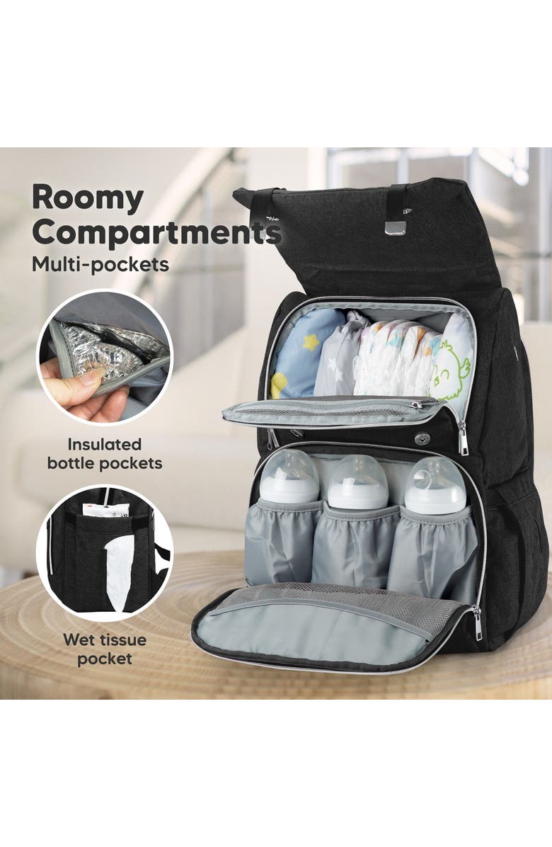 KeaBabies Explorer Diaper Bag, Alternate, color, Trendy Black