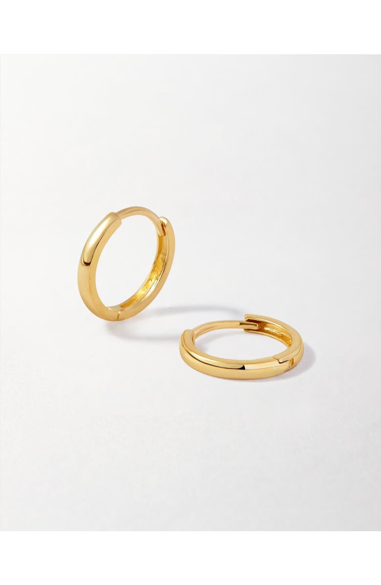 Edge of Ember Classic Huggie Earrings, Main, color, Metallic Gold