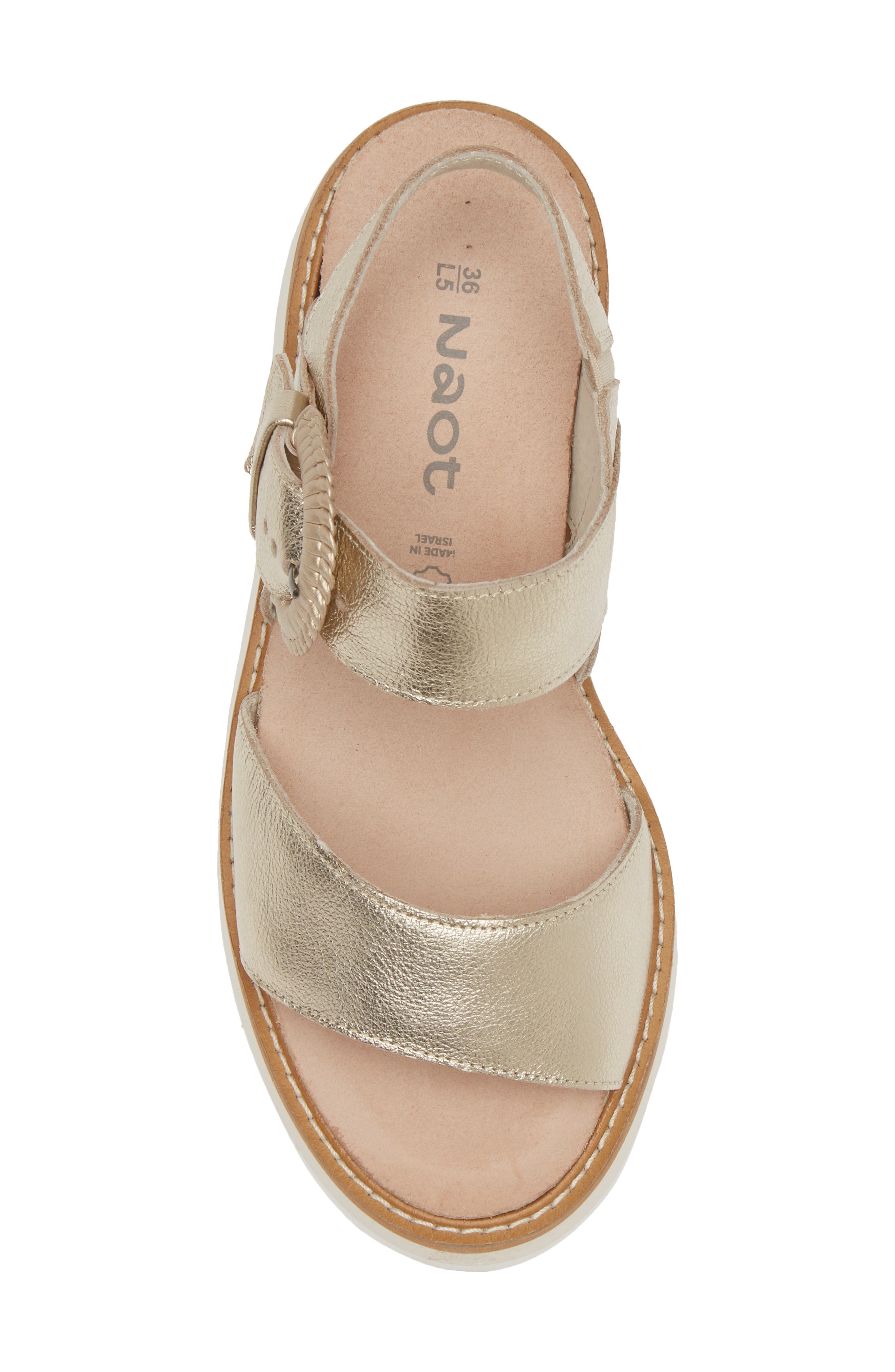 Crepe Platform Sandal, Alternate, color, RADIANT GOLD LEATHER