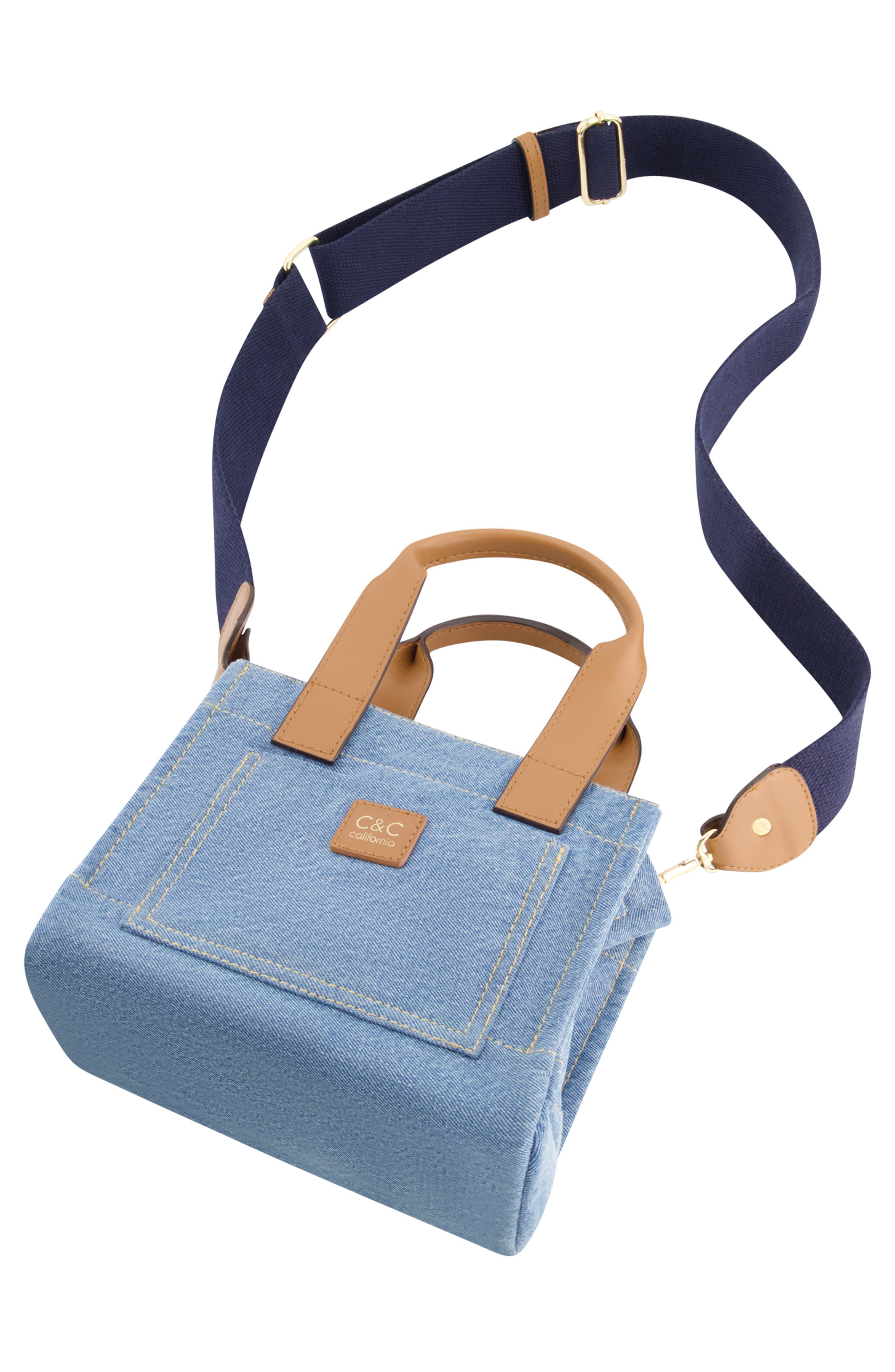 C & C California Small Denim Tote, Alternate, color, Denim